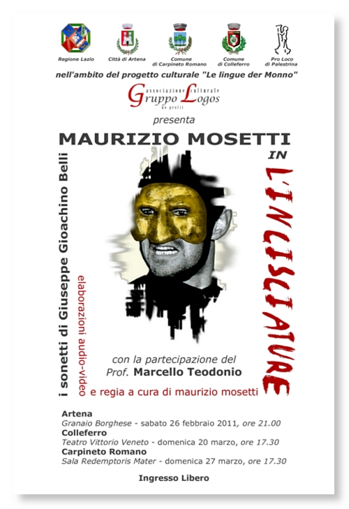 spettacolo L'INCISCIATURE - I sonetti di Giuseppe Gioachino Belli